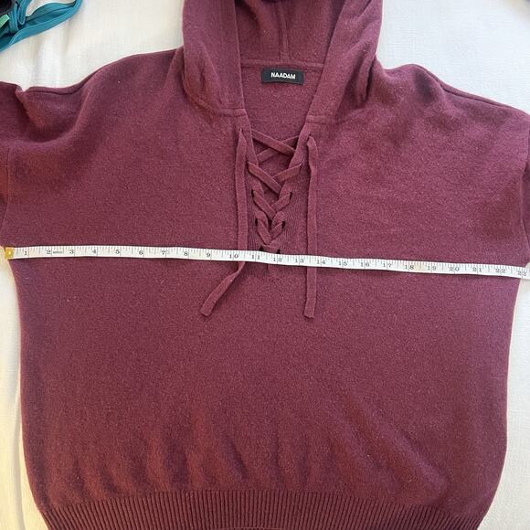 Nadaam Women’s Wool & Cashmere‎ Blend Hoodie Maroon Size Large - Picture 9 of 10